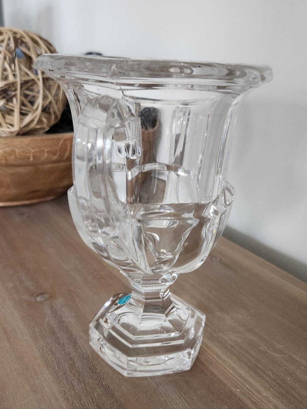 Tiffany & Co Crystal Loving Cup Trophy Vase Double Heart Handles 7” Decor Home - Picture 4 of 15